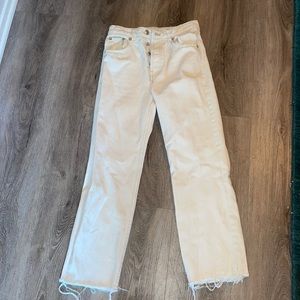 Zara White straight Leg Jeans